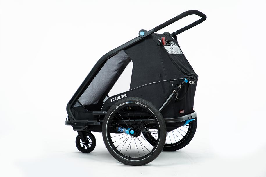 CUBE Kinder Fahrradanhänger Double CMPT black
